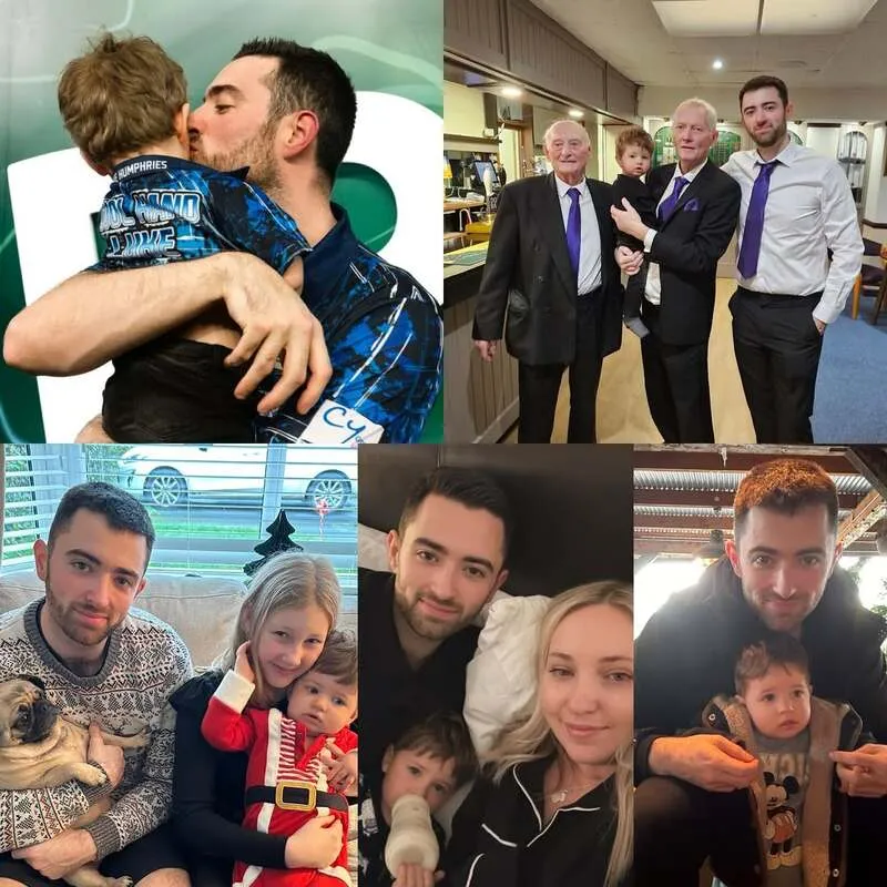 Happy Father's Day celebrating by Luke Humphries wife Kayley Jones and kids